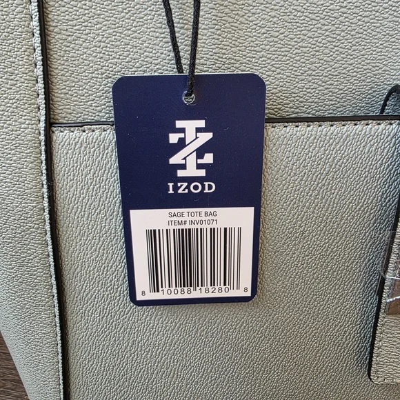IZOD Women's Light Sage Tote Bag - Structured Everyday Handbag - Picture 3 of 12